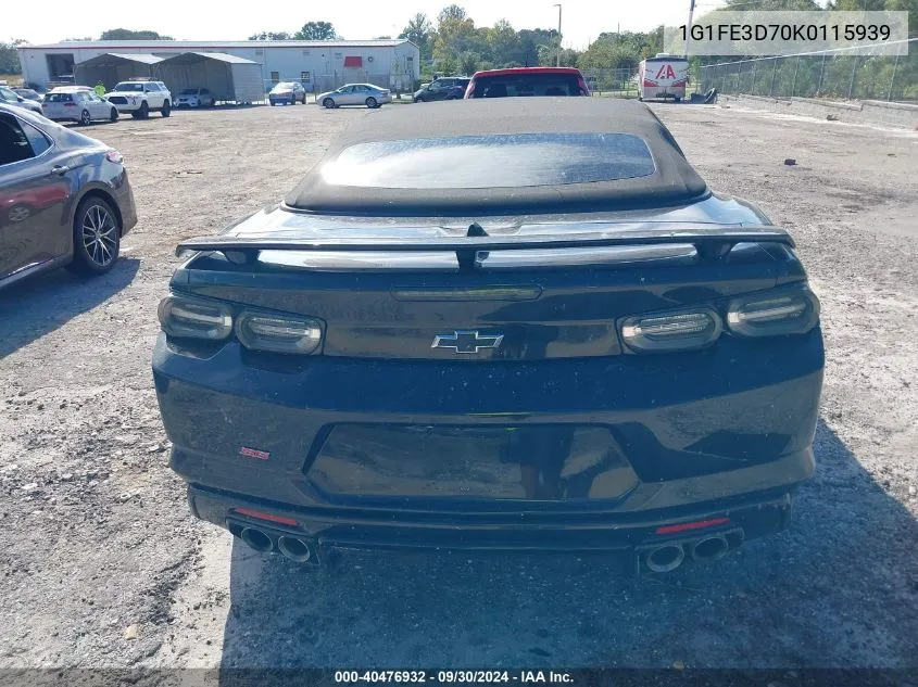 2019 Chevrolet Camaro 1Ss VIN: 1G1FE3D70K0115939 Lot: 40476932