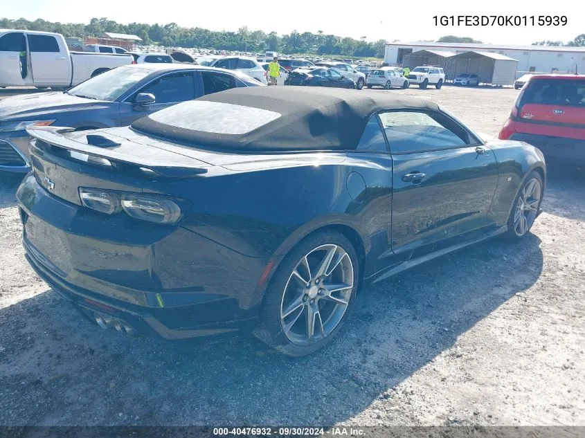 2019 Chevrolet Camaro 1Ss VIN: 1G1FE3D70K0115939 Lot: 40476932