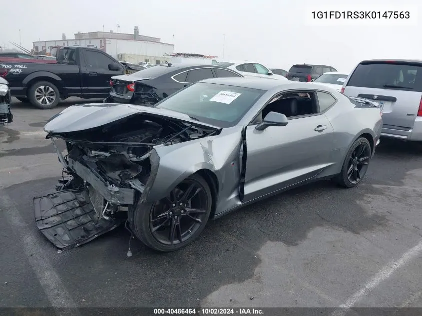 2019 Chevrolet Camaro 2Lt VIN: 1G1FD1RS3K0147563 Lot: 40486464