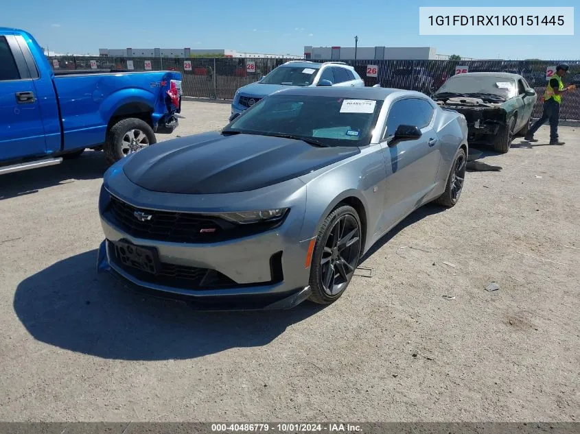 2019 Chevrolet Camaro 2Lt VIN: 1G1FD1RX1K0151445 Lot: 40486779