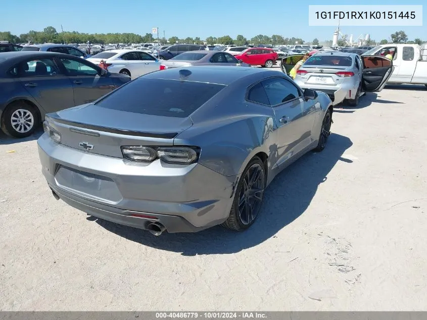 2019 Chevrolet Camaro 2Lt VIN: 1G1FD1RX1K0151445 Lot: 40486779