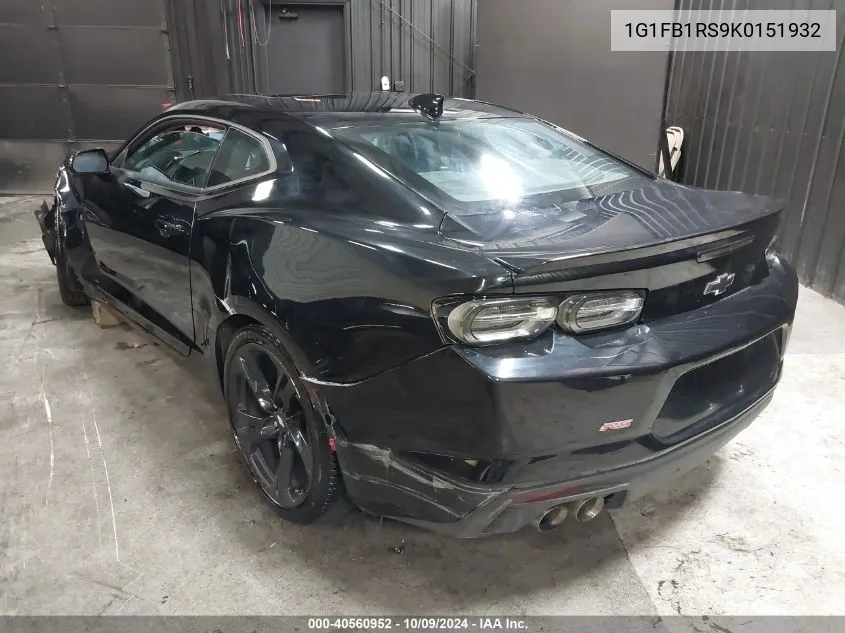 1G1FB1RS9K0151932 2019 Chevrolet Camaro 1Lt