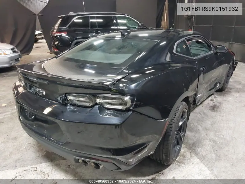 1G1FB1RS9K0151932 2019 Chevrolet Camaro 1Lt