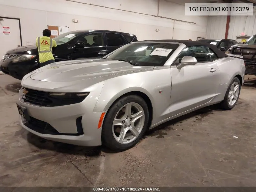 2019 Chevrolet Camaro 1Lt VIN: 1G1FB3DX1K0112329 Lot: 40573760