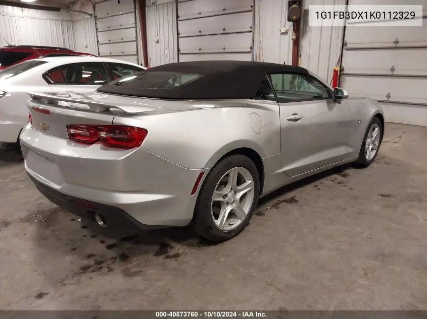 2019 Chevrolet Camaro 1Lt VIN: 1G1FB3DX1K0112329 Lot: 40573760