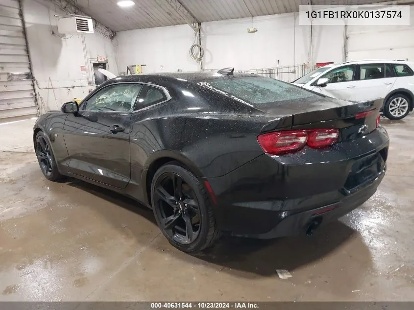 2019 Chevrolet Camaro 1Lt VIN: 1G1FB1RX0K0137574 Lot: 40631544