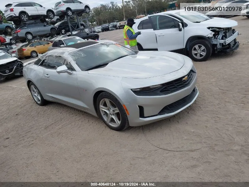 2019 Chevrolet Camaro 1Lt VIN: 1G1FB3DS6K0120978 Lot: 40648124