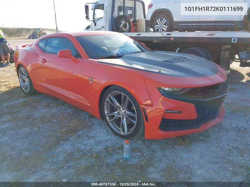 2019 Chevrolet Camaro 2Ss VIN: 1G1FH1R72K0111699 Lot: 40707336