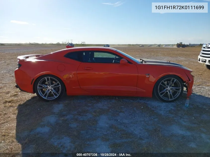 2019 Chevrolet Camaro 2Ss VIN: 1G1FH1R72K0111699 Lot: 40707336