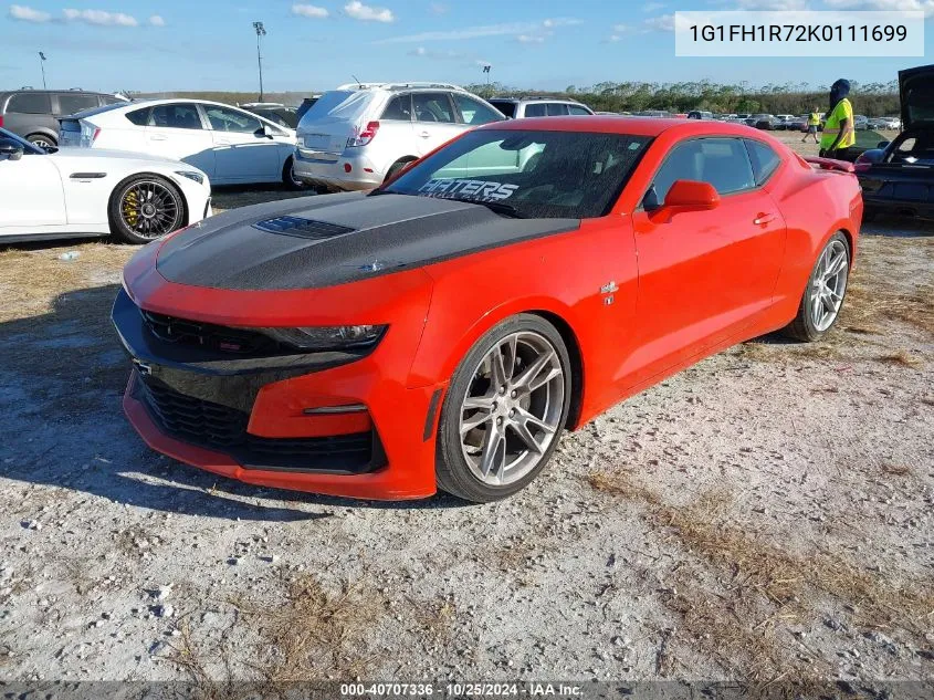 2019 Chevrolet Camaro 2Ss VIN: 1G1FH1R72K0111699 Lot: 40707336