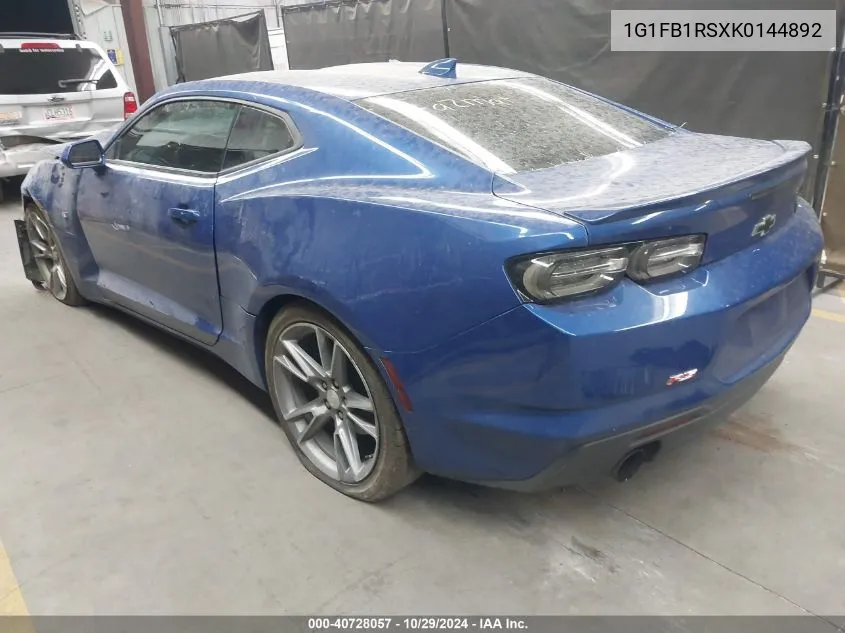 2019 Chevrolet Camaro 1Lt VIN: 1G1FB1RSXK0144892 Lot: 40728057