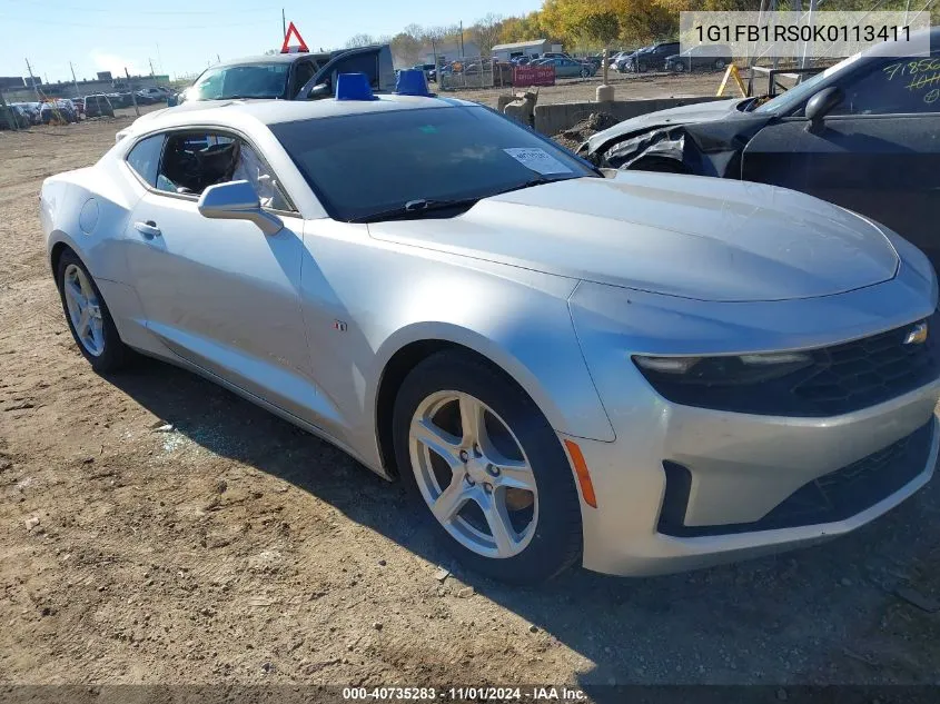 2019 Chevrolet Camaro 1Lt VIN: 1G1FB1RS0K0113411 Lot: 40735283