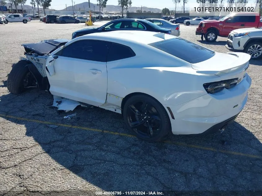 2019 Chevrolet Camaro 1Ss VIN: 1G1FE1R71K0154102 Lot: 40806795