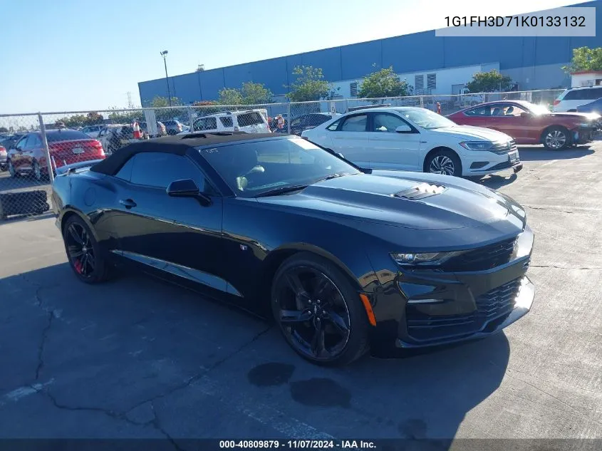 2019 Chevrolet Camaro 2Ss VIN: 1G1FH3D71K0133132 Lot: 40809879