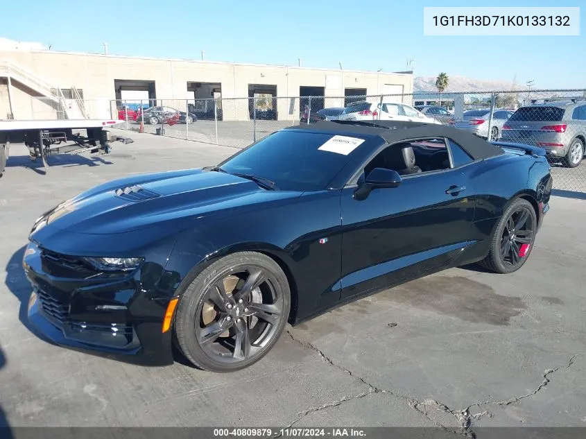 2019 Chevrolet Camaro 2Ss VIN: 1G1FH3D71K0133132 Lot: 40809879