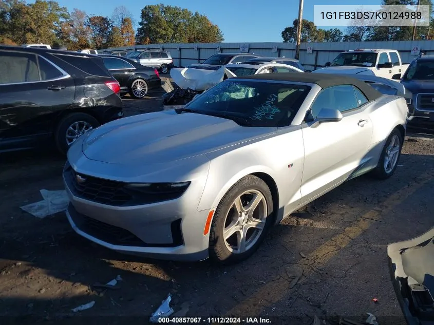 2019 Chevrolet Camaro Ls/Lt VIN: 1G1FB3DS7K0124988 Lot: 40857067