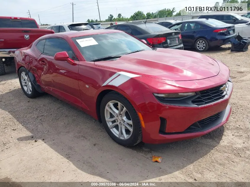 2020 Chevrolet Camaro Rwd 1Ls VIN: 1G1FB1RX7L0111796 Lot: 39570386