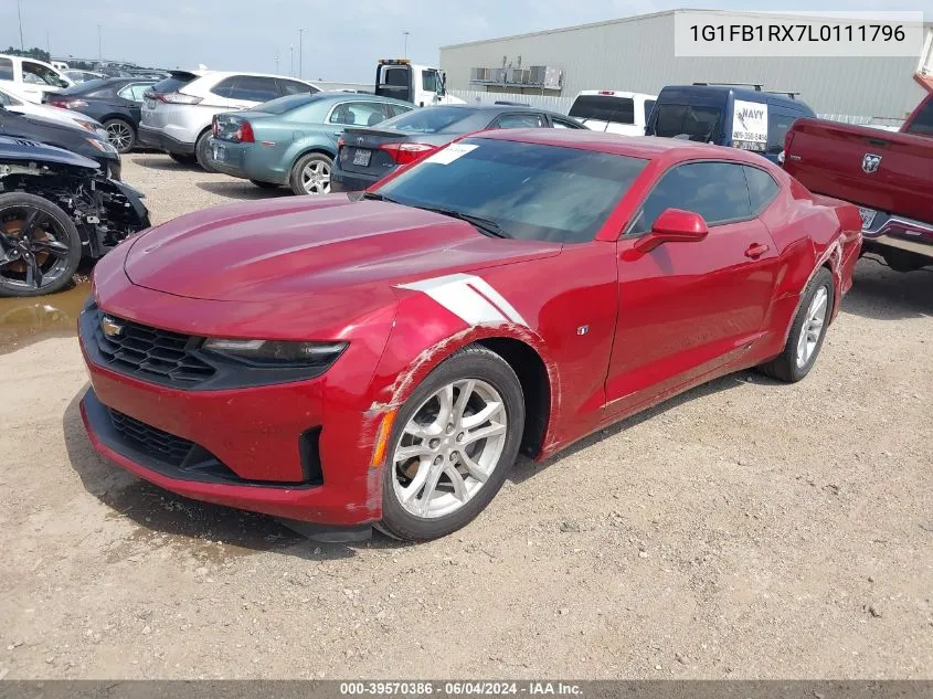 2020 Chevrolet Camaro Rwd 1Ls VIN: 1G1FB1RX7L0111796 Lot: 39570386