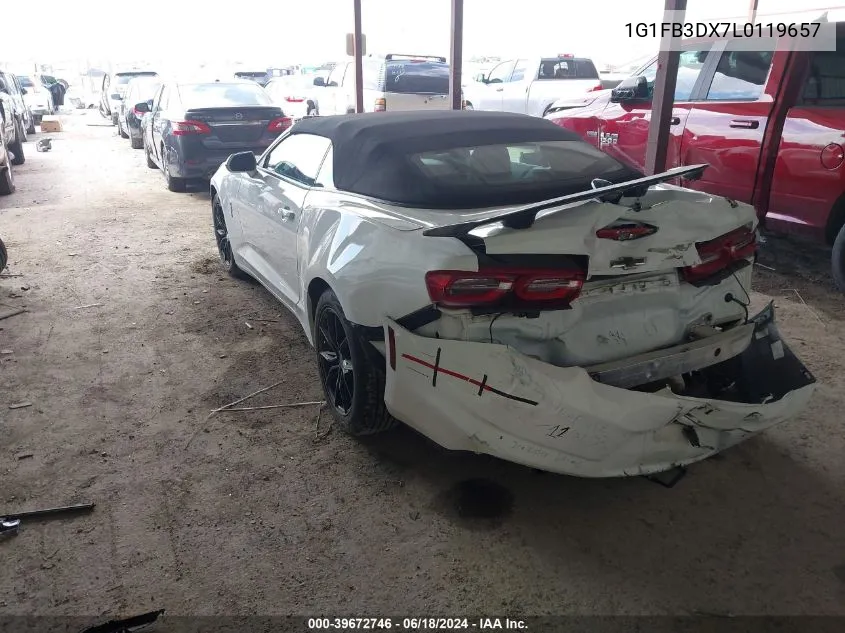 2020 Chevrolet Camaro Rwd 1Lt VIN: 1G1FB3DX7L0119657 Lot: 39672746