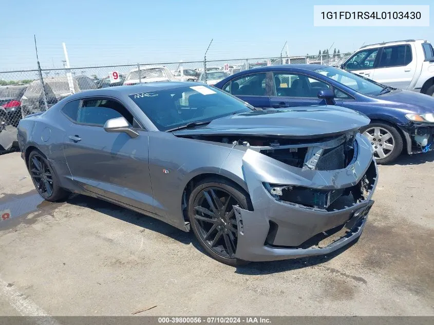 2020 Chevrolet Camaro Rwd 2Lt VIN: 1G1FD1RS4L0103430 Lot: 39800056