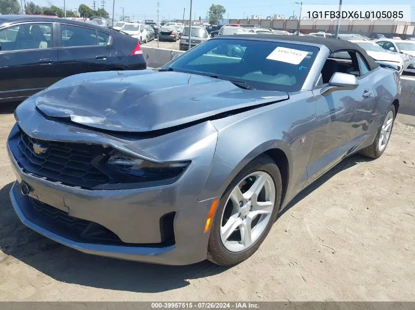 2020 Chevrolet Camaro Rwd 1Lt VIN: 1G1FB3DX6L0105085 Lot: 39957515