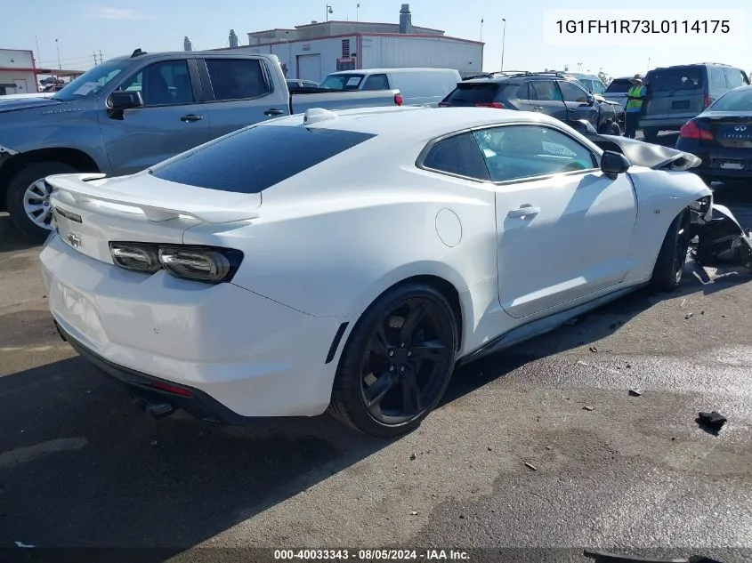 2020 Chevrolet Camaro Rwd 2Ss VIN: 1G1FH1R73L0114175 Lot: 40033343