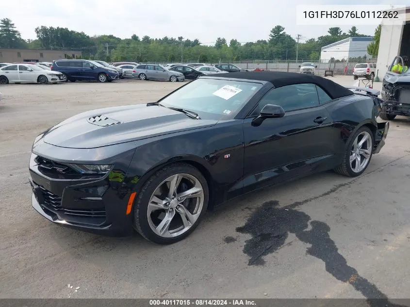 2020 Chevrolet Camaro Rwd 2Ss VIN: 1G1FH3D76L0112262 Lot: 40117015