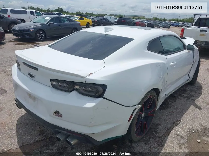 2020 Chevrolet Camaro Rwd 2Lt VIN: 1G1FD1RS0L0113761 Lot: 40196080