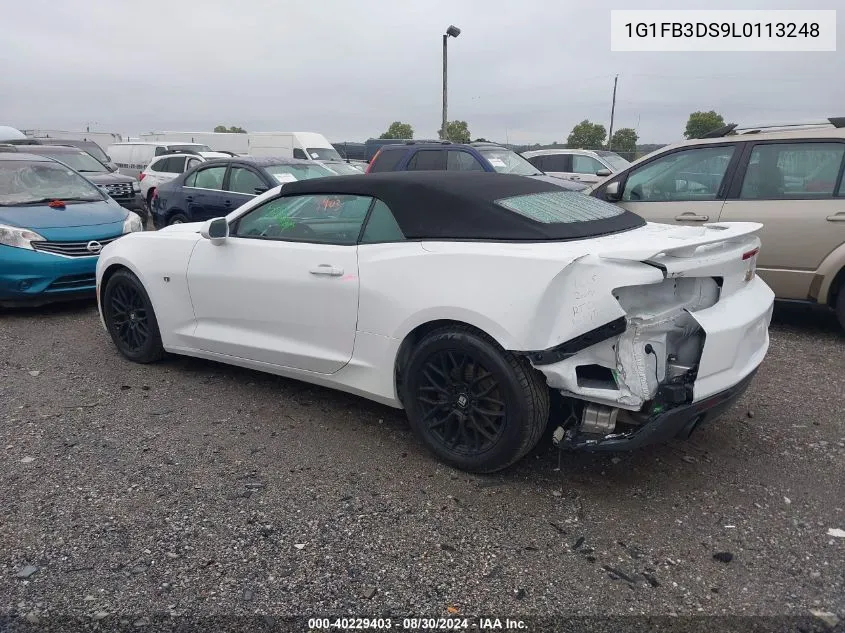 2020 Chevrolet Camaro Rwd 1Lt VIN: 1G1FB3DS9L0113248 Lot: 40229403