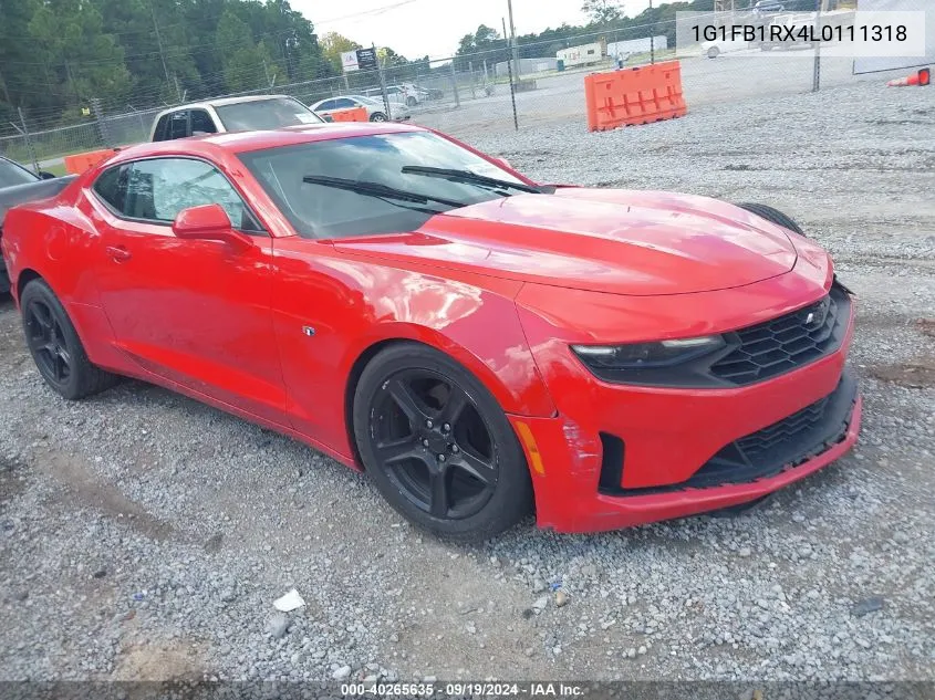 2020 Chevrolet Camaro Rwd 1Lt VIN: 1G1FB1RX4L0111318 Lot: 40265635