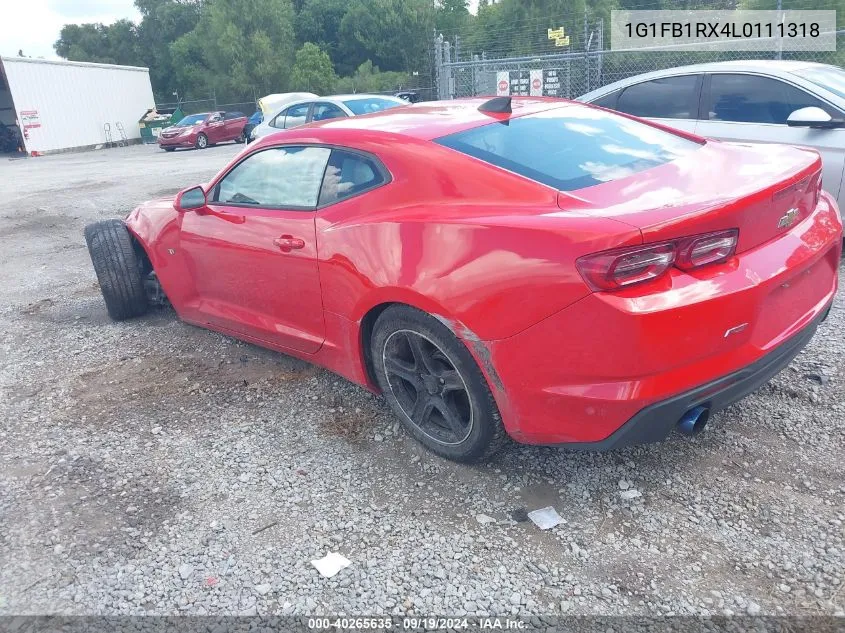 2020 Chevrolet Camaro Rwd 1Lt VIN: 1G1FB1RX4L0111318 Lot: 40265635