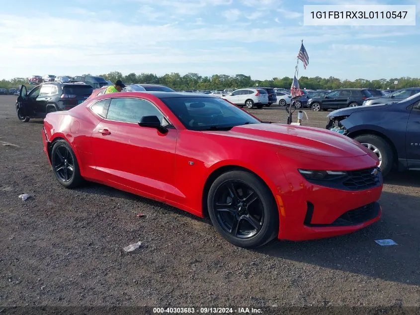 2020 Chevrolet Camaro Rwd 1Lt VIN: 1G1FB1RX3L0110547 Lot: 40303683