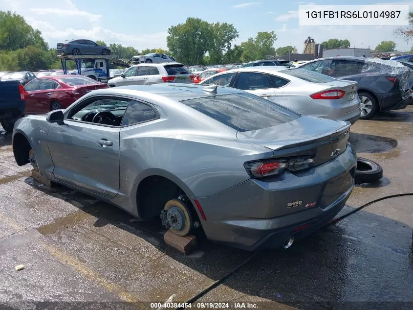 2020 Chevrolet Camaro Rwd 1Lt VIN: 1G1FB1RS6L0104987 Lot: 40384454