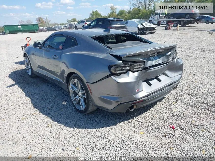 2020 Chevrolet Camaro Rwd 1Lt VIN: 1G1FB1RS2L0103612 Lot: 40394972