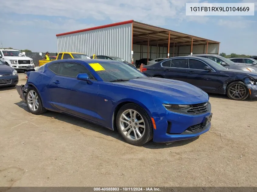 2020 Chevrolet Camaro Rwd 1Ls VIN: 1G1FB1RX9L0104669 Lot: 40585903