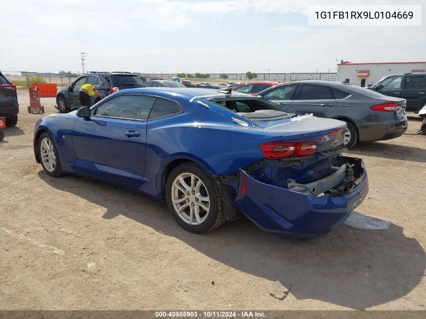 2020 Chevrolet Camaro Rwd 1Ls VIN: 1G1FB1RX9L0104669 Lot: 40585903