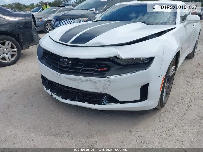 2020 Chevrolet Camaro Rwd 2Lt VIN: 1G1FD1RSXL0101827 Lot: 40620106