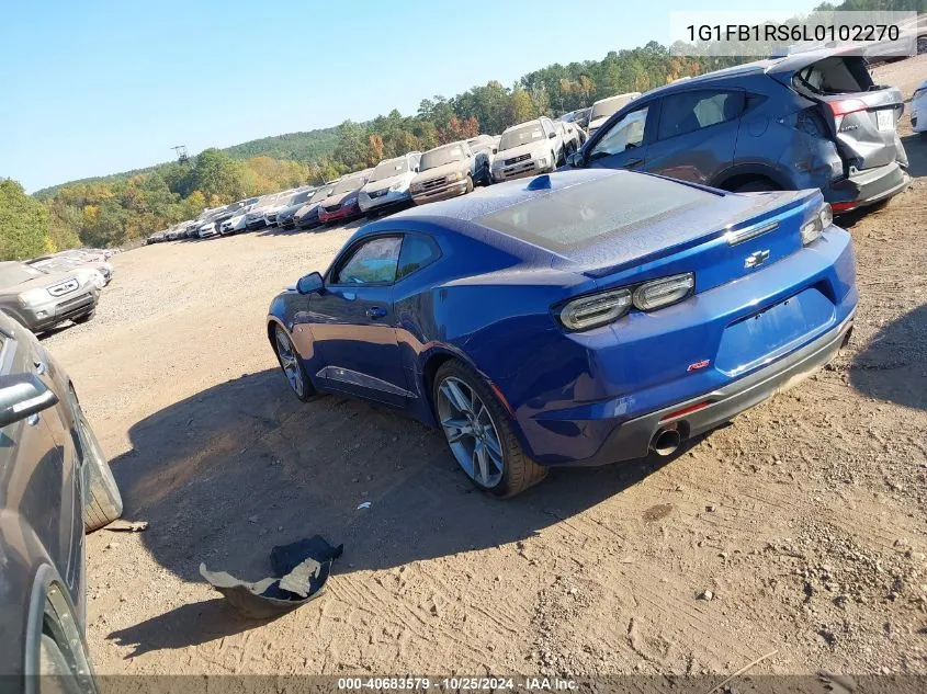 2020 Chevrolet Camaro Rwd 1Lt VIN: 1G1FB1RS6L0102270 Lot: 40683579