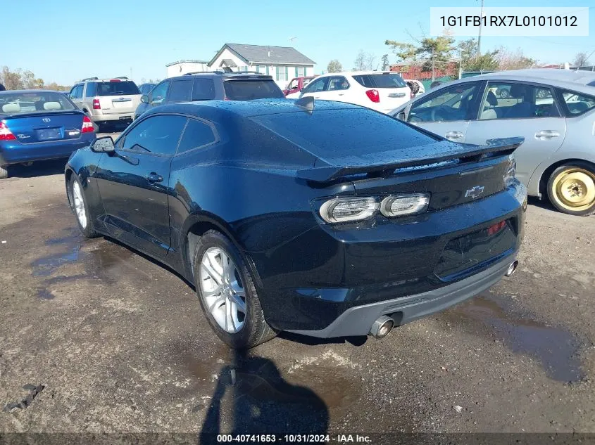 2020 Chevrolet Camaro Rwd 1Ls VIN: 1G1FB1RX7L0101012 Lot: 40741653