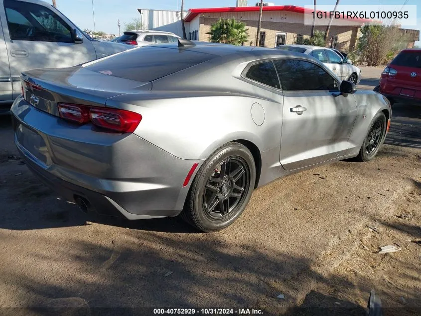 2020 Chevrolet Camaro Rwd 1Ls VIN: 1G1FB1RX6L0100935 Lot: 40752929