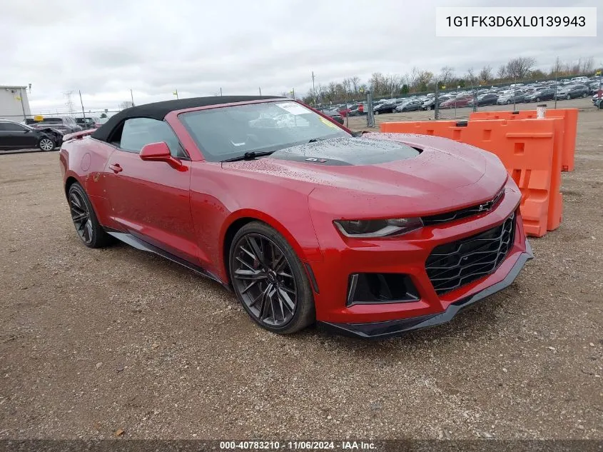 2020 Chevrolet Camaro Rwd Zl1 VIN: 1G1FK3D6XL0139943 Lot: 40783210