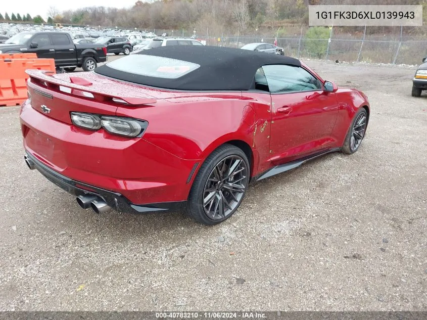 2020 Chevrolet Camaro Rwd Zl1 VIN: 1G1FK3D6XL0139943 Lot: 40783210