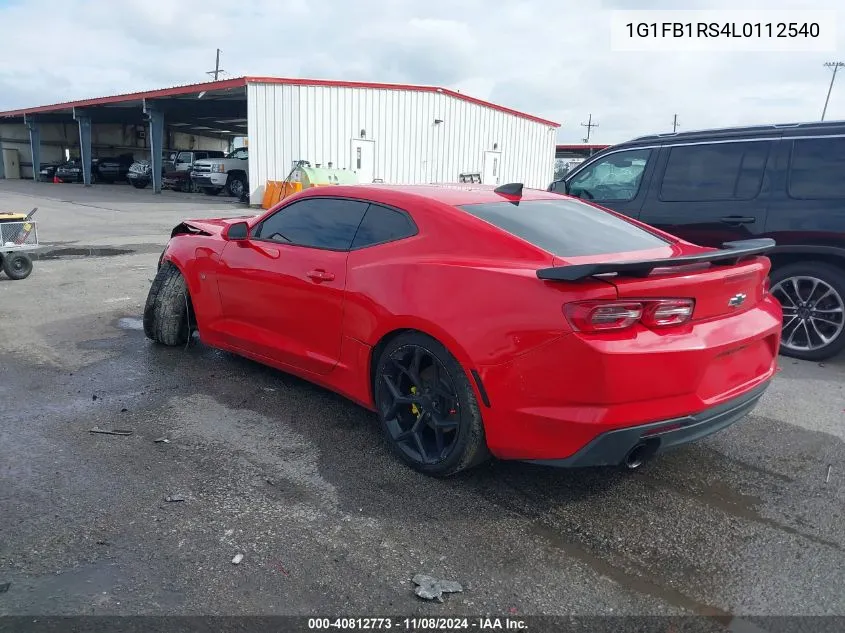 2020 Chevrolet Camaro Rwd 1Lt VIN: 1G1FB1RS4L0112540 Lot: 40812773