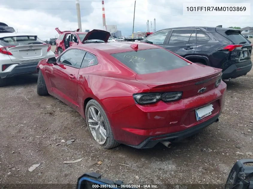 2021 Chevrolet Camaro Rwd Lt1 VIN: 1G1FF1R74M0103869 Lot: 39575303