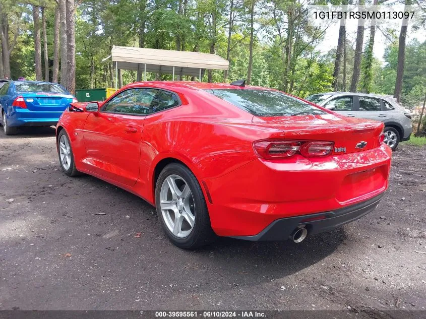 2021 Chevrolet Camaro Rwd 1Lt VIN: 1G1FB1RS5M0113097 Lot: 39595561