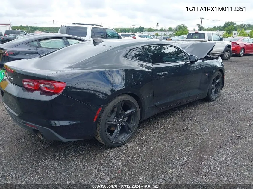 2021 Chevrolet Camaro Rwd 1Lt VIN: 1G1FA1RX1M0112351 Lot: 39855470