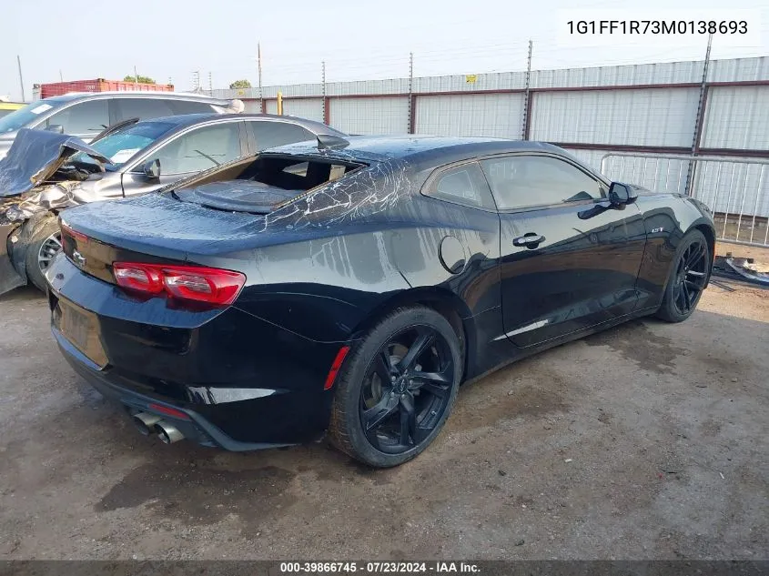 2021 Chevrolet Camaro Rwd Lt1 VIN: 1G1FF1R73M0138693 Lot: 39866745