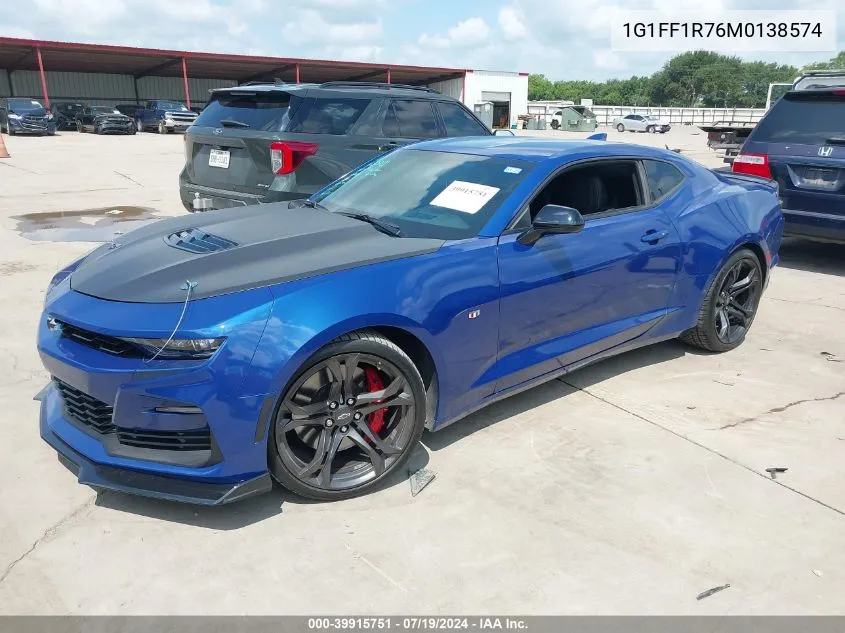 2021 Chevrolet Camaro Rwd 1Ss VIN: 1G1FF1R76M0138574 Lot: 39915751