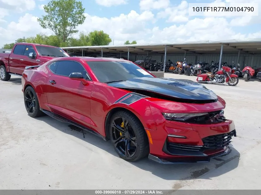 2021 Chevrolet Camaro Rwd 1Ss VIN: 1G1FF1R77M0104790 Lot: 39986018