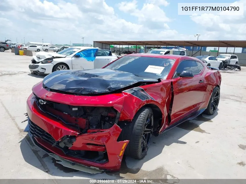 2021 Chevrolet Camaro Rwd 1Ss VIN: 1G1FF1R77M0104790 Lot: 39986018